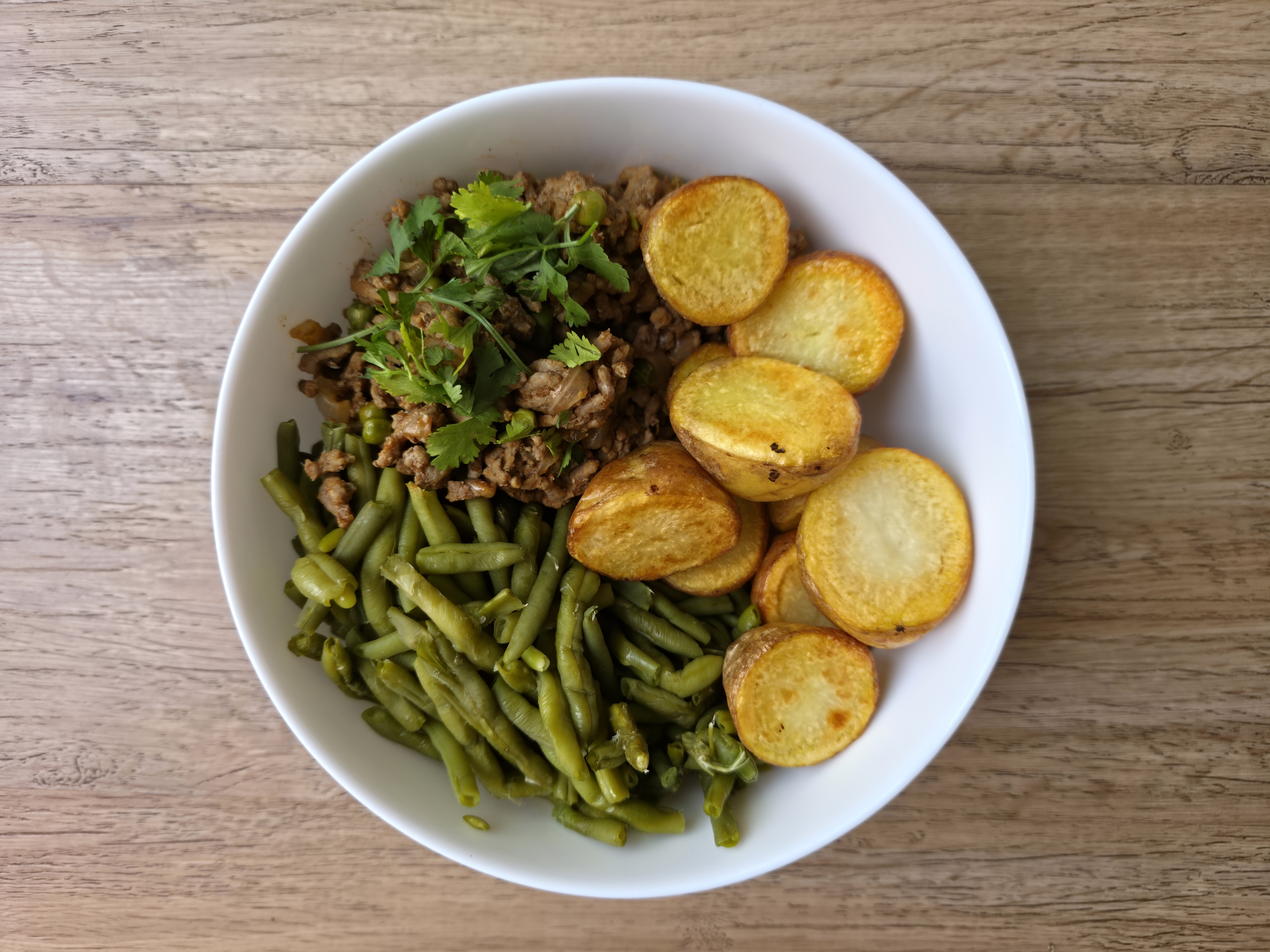 Bowl boeuf haché haricots verts pommes de terre