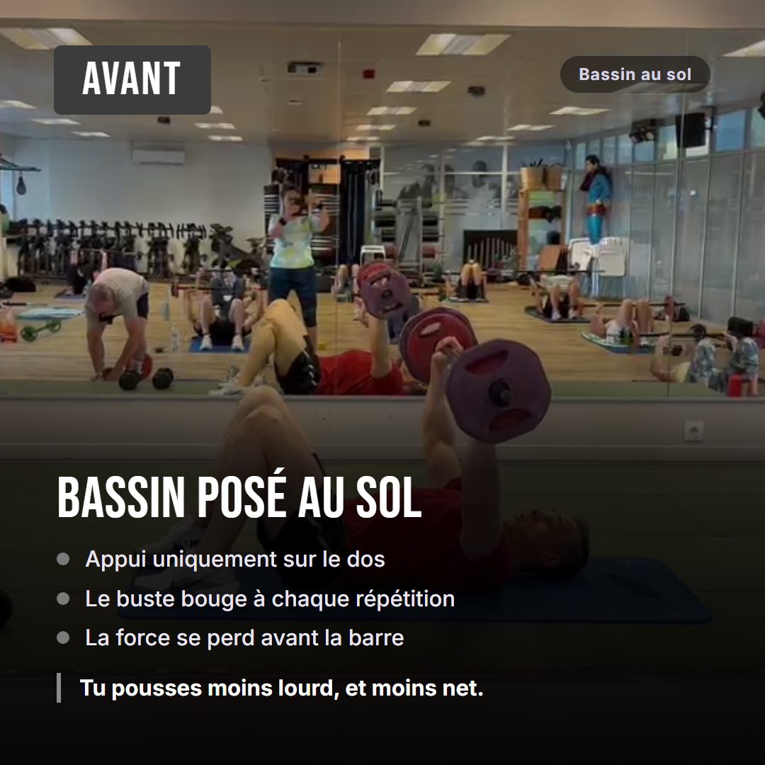 Développé au sol sans pont, bassin posé au sol