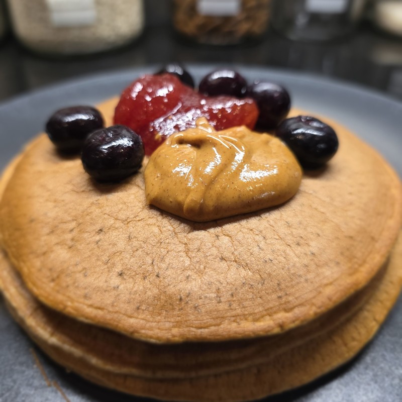 Pancakes protéinés myrtilles avoine